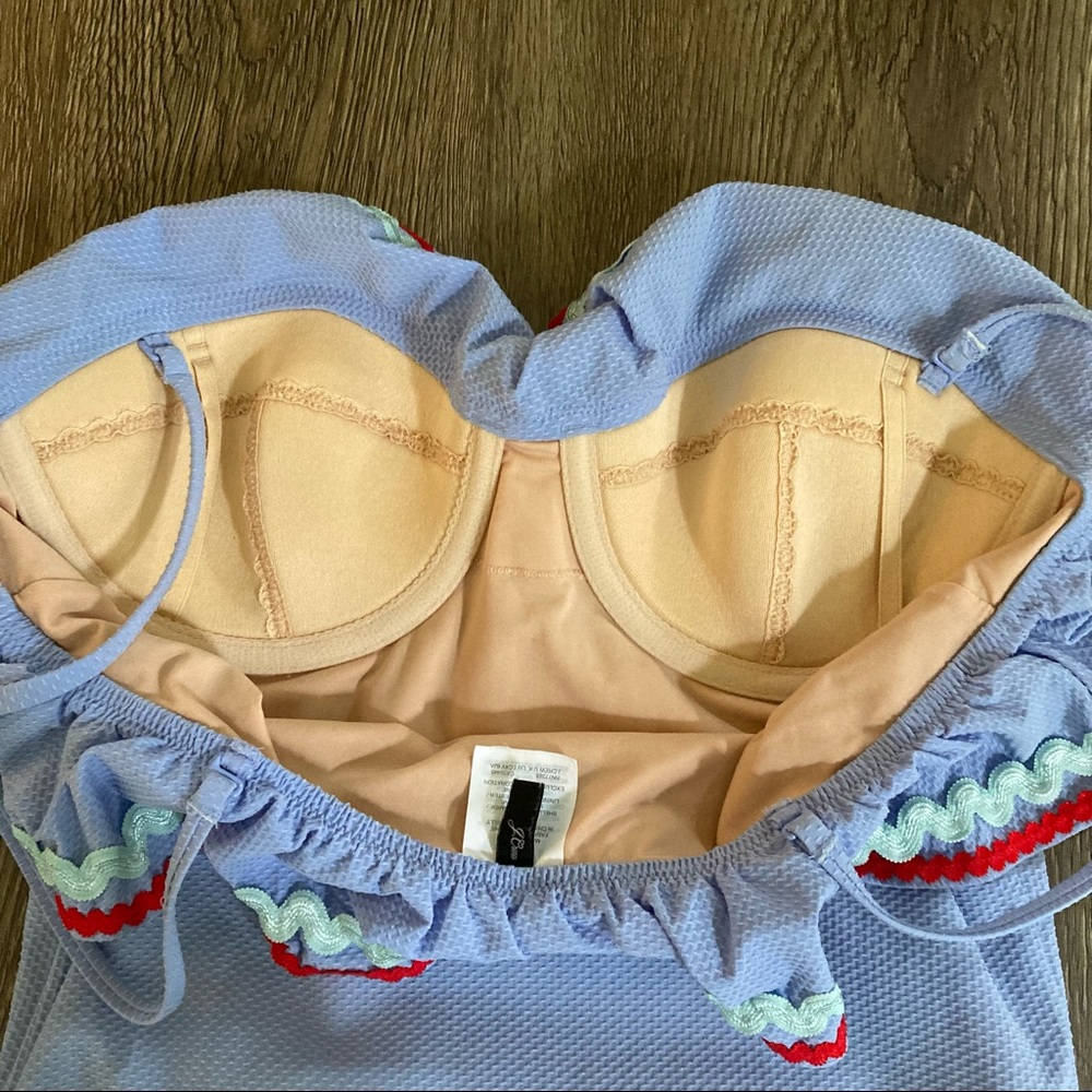 J. Crew Ric Rac Ruffle Underwire One-Piece Swimsuit - Picture 6 of 8